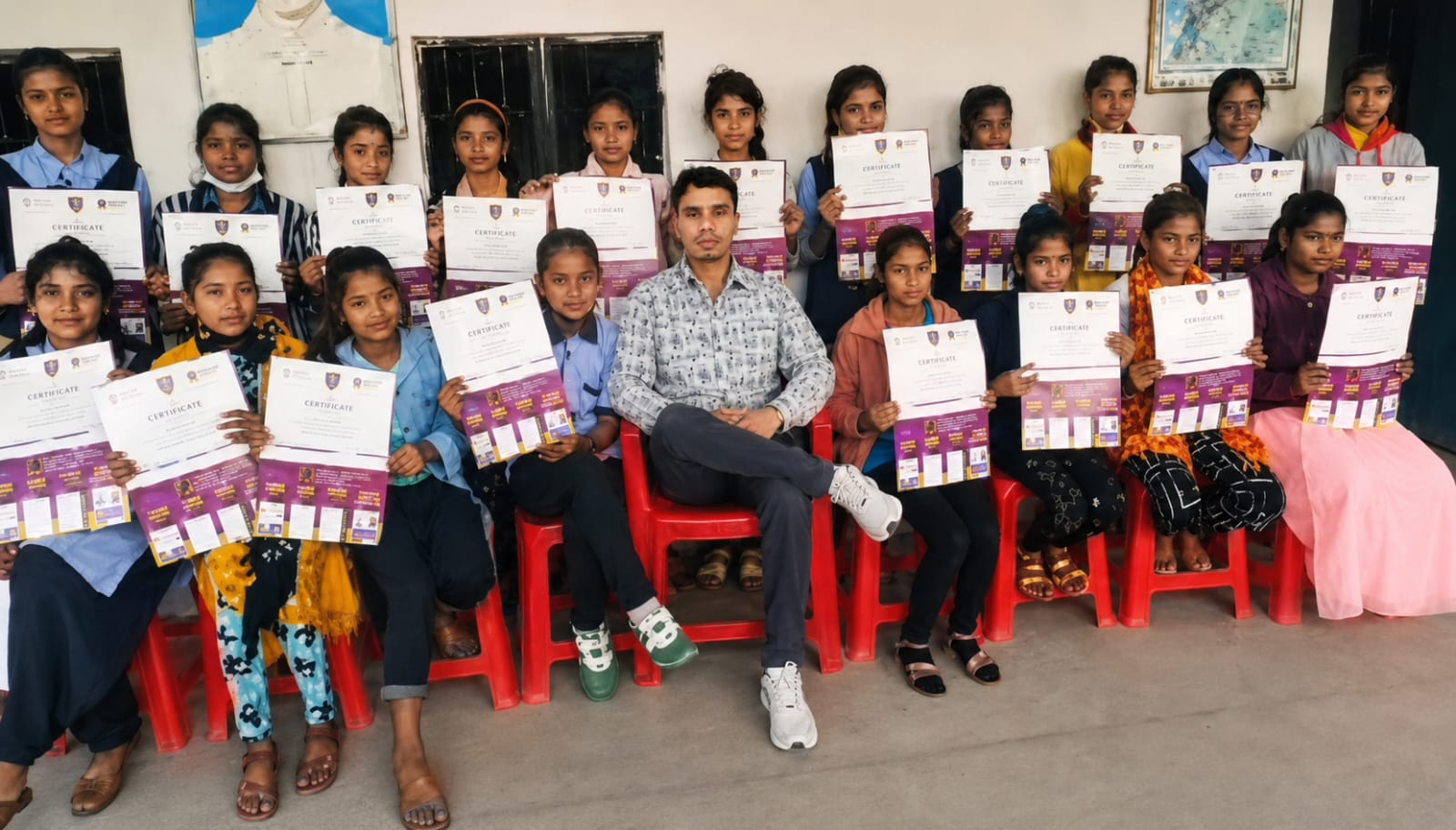 Future Trust Academy — Successful students with their achievement certificates